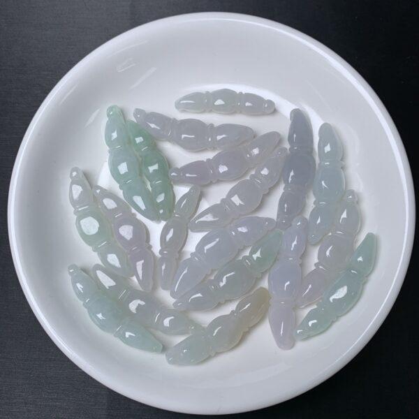 5 pcs / 10 pcs lotus root shape genuine natural jadeite charm bead, jade bead, bracelet accessory - Image 3