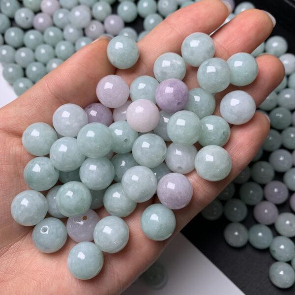 5 pcs / 10 pcs round shape genuine natural icy jadeite bead, jade bead - Image 3
