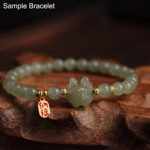high quality cute dragon shape genuine natural nephrite jade bead - Image 2