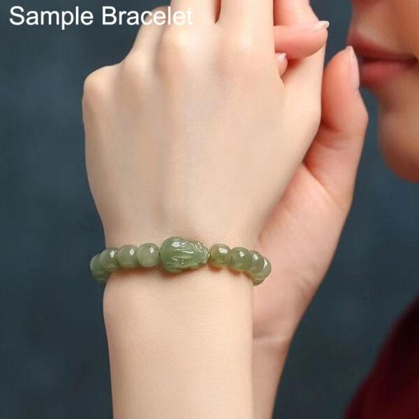 fine pixiu shape genuine natural green nephrite jade bead - Image 3
