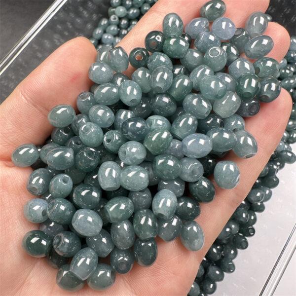 20 pcs / 50 pcs oval shape genuine natural icy blue green jadeite bead, jade bead - Image 4