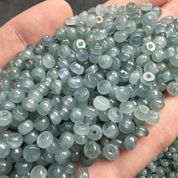 50 pcs / 100 pcs small rondelle shape genuine natural icy blue jadeite bead, jade bead - Image 4