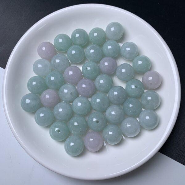 5 pcs / 10 pcs round shape genuine natural icy jadeite bead, jade bead - Image 4