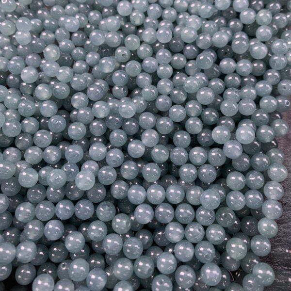 20 pcs / 50 pcs round shape genuine natural icy blue jadeite bead, jade bead - Image 4