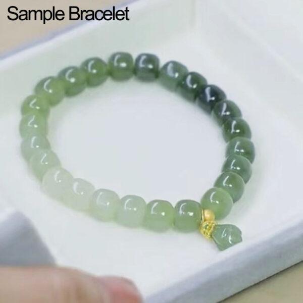 fine magnolia flower shape genuine natural green nephrite jade charm pendant bead - Image 4