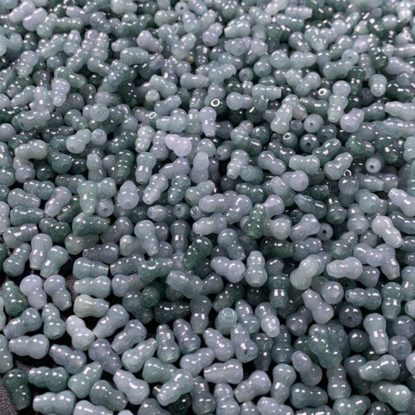 20 pcs / 50 pcs gourd shape genuine natural icy blue jadeite bead, jade bead - Image 4