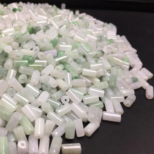 50 pcs / 100 pcs tube shape genuine natural jadeite bead, jade bead - Image 4