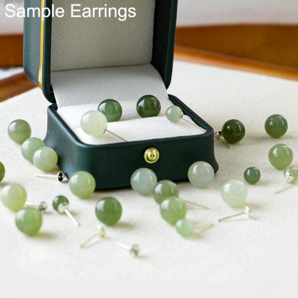 10 pcs half drilled round shape green genuine natural nephrite jade bead - Image 5