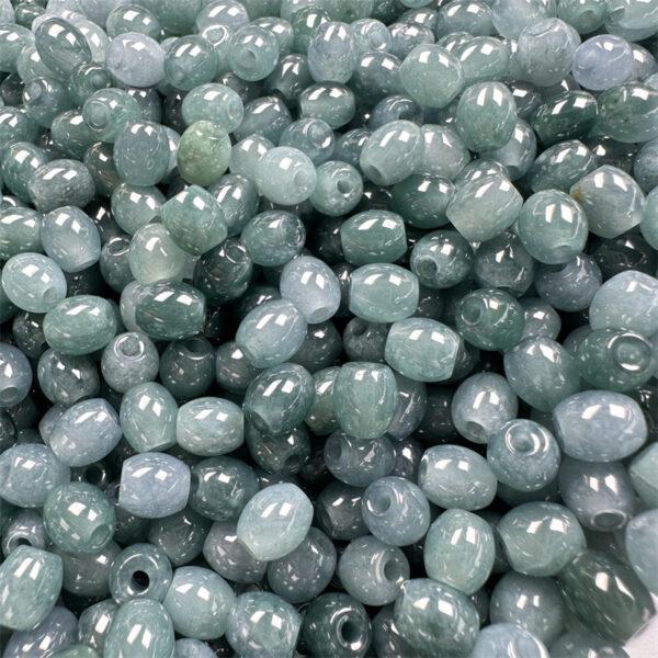20 pcs / 50 pcs oval shape genuine natural icy blue green jadeite bead, jade bead - Image 5