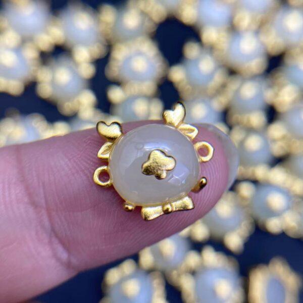 high quality cute dragon shape genuine natural nephrite jade bead - Image 4