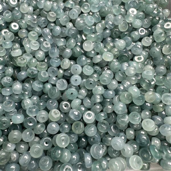 50 pcs / 100 pcs small rondelle shape genuine natural icy blue jadeite bead, jade bead - Image 5