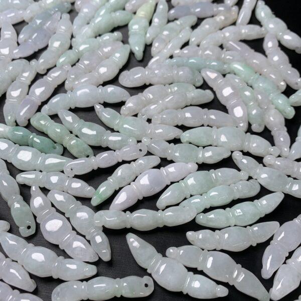 5 pcs / 10 pcs lotus root shape genuine natural jadeite charm bead, jade bead, bracelet accessory - Image 5