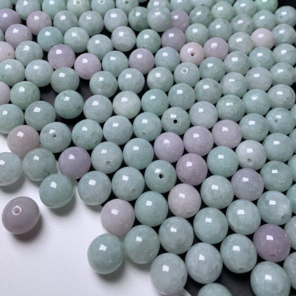5 pcs / 10 pcs round shape genuine natural icy jadeite bead, jade bead - Image 5