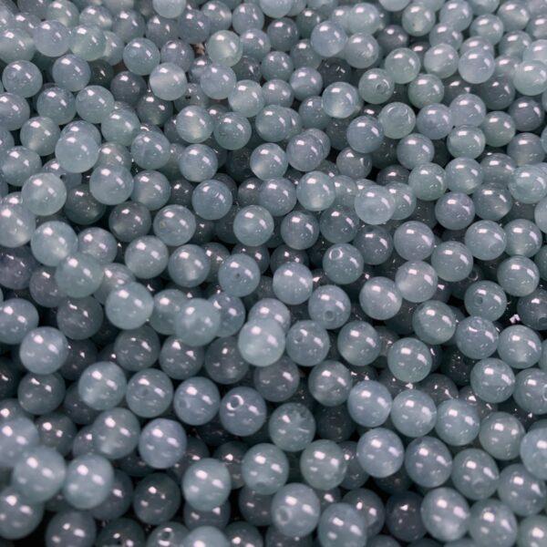 20 pcs / 50 pcs round shape genuine natural icy blue jadeite bead, jade bead - Image 5