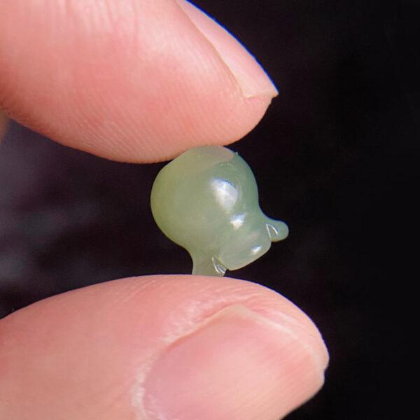 2 pcs / 5 pcs fine bell orchid shape genuine natural green nephrite jade bead - Image 5