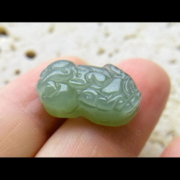fine pixiu shape genuine natural green nephrite jade charm pendant bead - Image 5