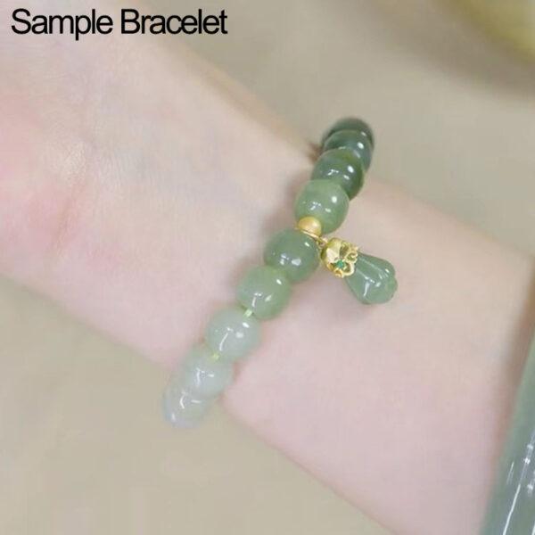 fine magnolia flower shape genuine natural green nephrite jade charm pendant bead - Image 5
