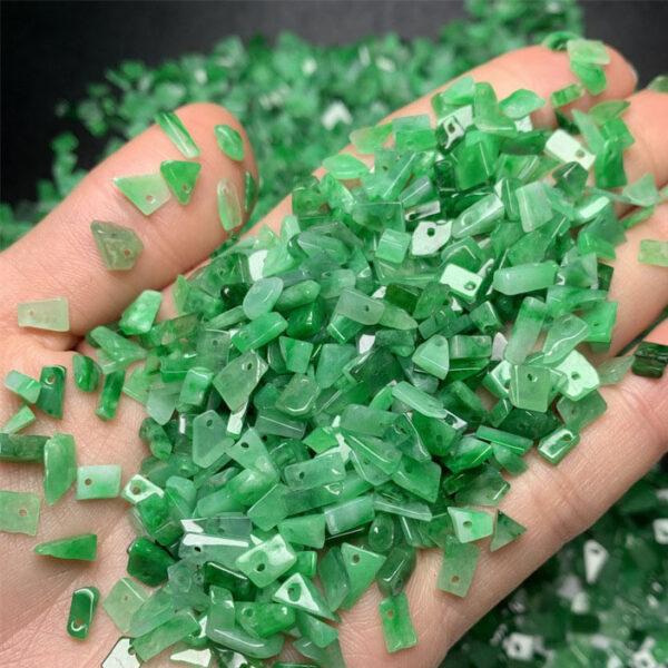 20 pcs / 50 pcs very small irregular flake shape genuine natural green jadeite bead, jade bead - Image 6