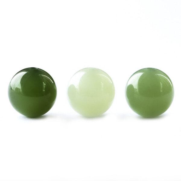 10 pcs half drilled round shape green genuine natural nephrite jade bead - Image 7