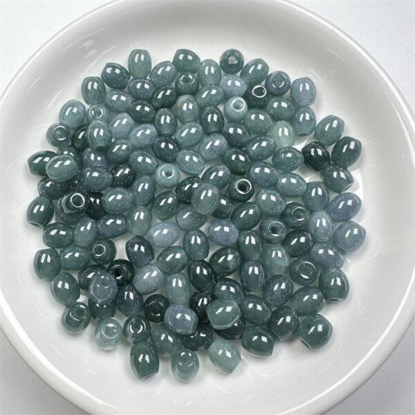 20 pcs / 50 pcs oval shape genuine natural icy blue green jadeite bead, jade bead - Image 6