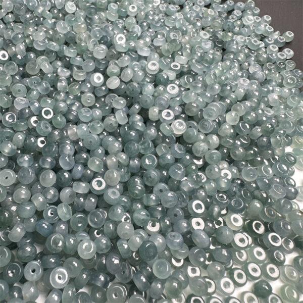 50 pcs / 100 pcs small rondelle shape genuine natural icy blue jadeite bead, jade bead - Image 6