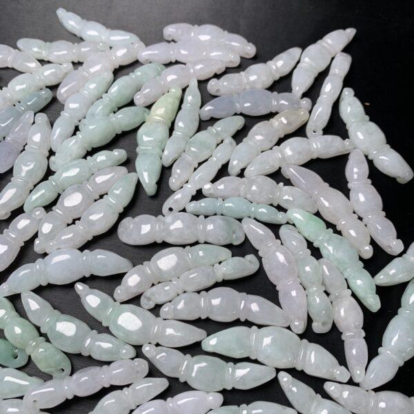 5 pcs / 10 pcs lotus root shape genuine natural jadeite charm bead, jade bead, bracelet accessory - Image 6