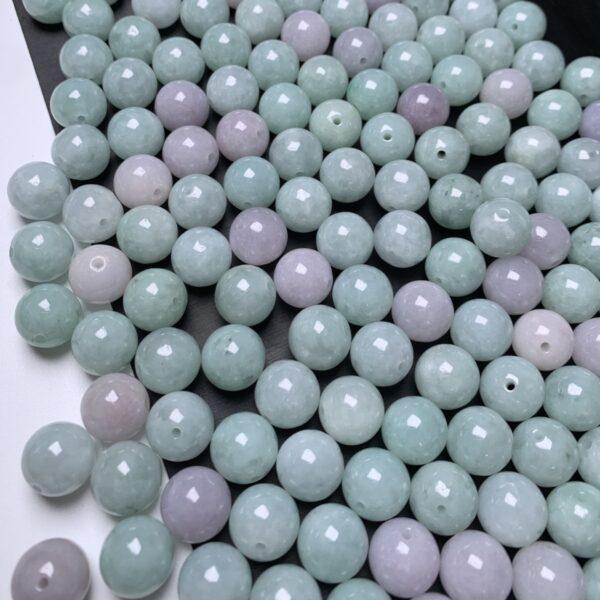 5 pcs / 10 pcs round shape genuine natural icy jadeite bead, jade bead - Image 6