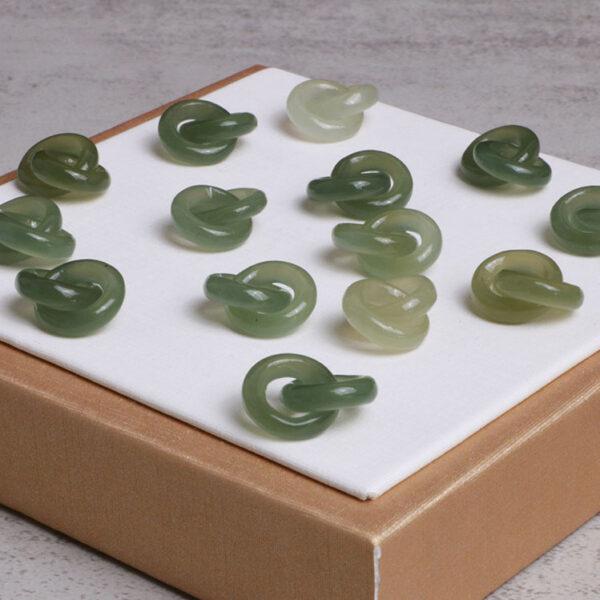 double rings shape genuine natural green nephrite jade bead - Image 6