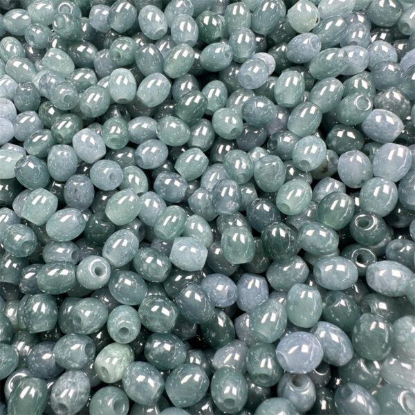 20 pcs / 50 pcs oval shape genuine natural icy blue green jadeite bead, jade bead - Image 7