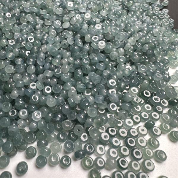 50 pcs / 100 pcs small rondelle shape genuine natural icy blue jadeite bead, jade bead - Image 7