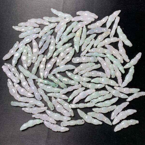 5 pcs / 10 pcs lotus root shape genuine natural jadeite charm bead, jade bead, bracelet accessory - Image 7