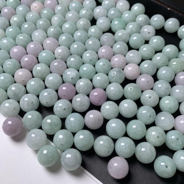 5 pcs / 10 pcs round shape genuine natural icy jadeite bead, jade bead - Image 7