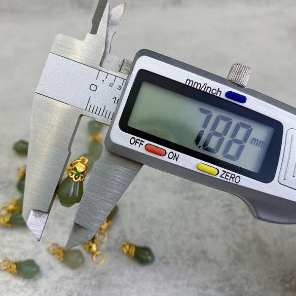 fine magnolia flower shape genuine natural green nephrite jade charm pendant bead - Image 8