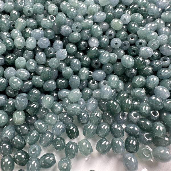 20 pcs / 50 pcs oval shape genuine natural icy blue green jadeite bead, jade bead - Image 8