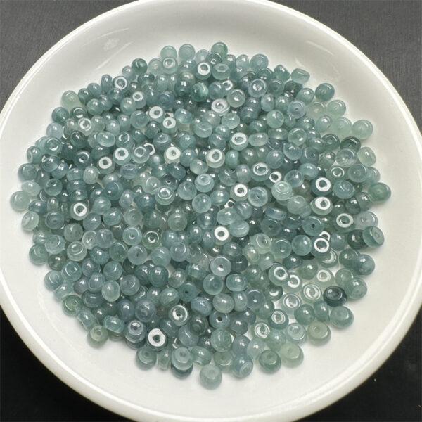 50 pcs / 100 pcs small rondelle shape genuine natural icy blue jadeite bead, jade bead - Image 8