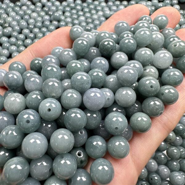 50 pcs / 100 pcs round shape genuine natural blue jadeite bead, jade bead