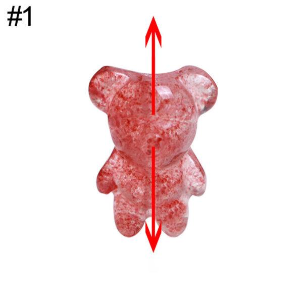 2 pcs / 5 pcs cute bear shape natural strawberry quartz bead - Image 8