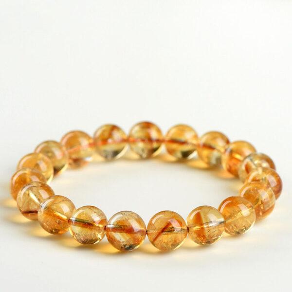 6mm - 12mm round shape 7A orange yellow natural Brazilian citrine beaded bracelet