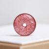2 pcs / 5 pcs rondelle shape natural strawberry quartz bead