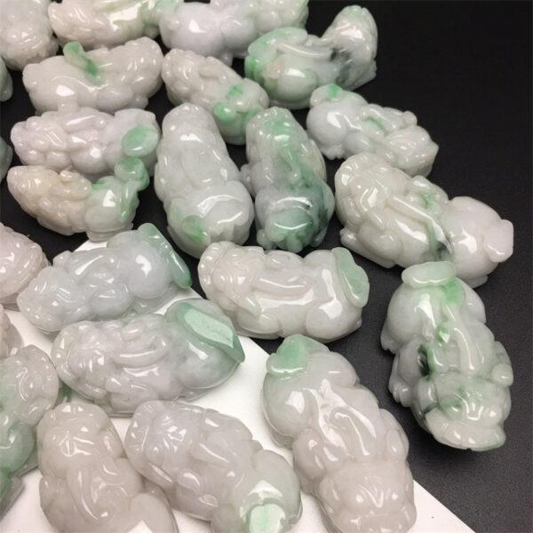 nice Pixiu beast shape genuine natural jadeite charm, jade charm, jadeite pendant - Image 10