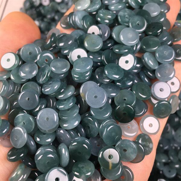 20 pcs / 50 pcs rondelle shape genuine natural icy blue jadeite bead, jade bead - Image 2