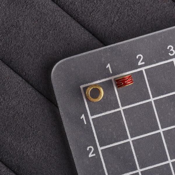 5 pcs / 10 pcs red enamel line pattern ring shape s925 sterling silver bead - Image 2