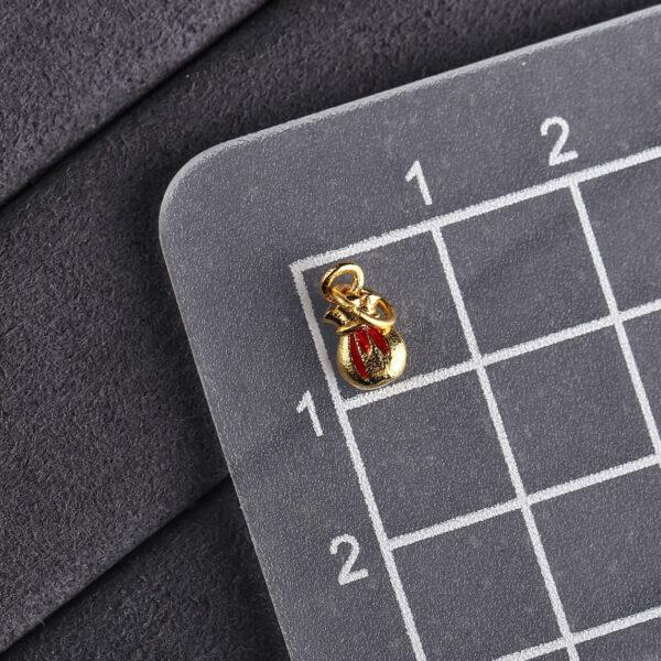 5 pcs / 10 pcs red and blue enamel small wallet shape s925 sterling silver charm - Image 2
