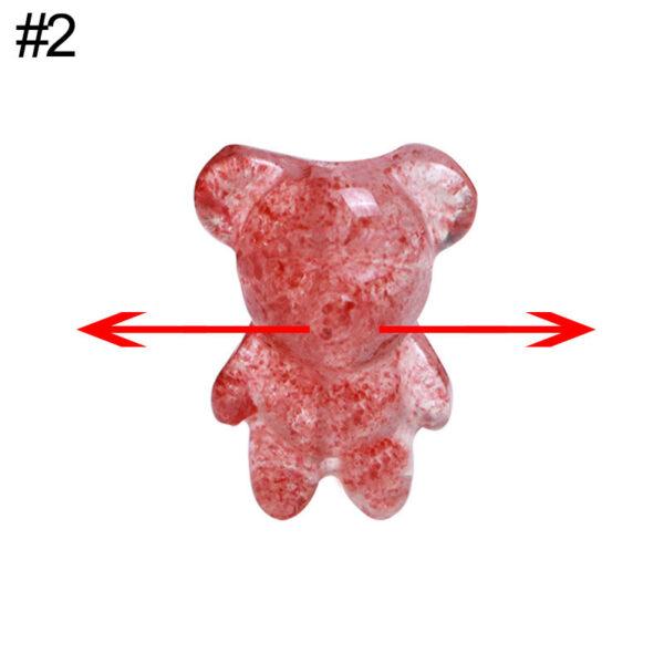 2 pcs / 5 pcs cute bear shape natural strawberry quartz bead - Image 9