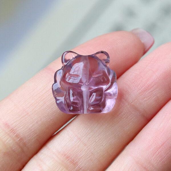 nice nine-tailed Fox shape amethyst bead - Image 2