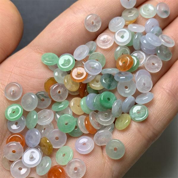 10 pcs / 20 pcs rondelle shape genuine natural icy colorful jadeite bead, jade bead - Image 2