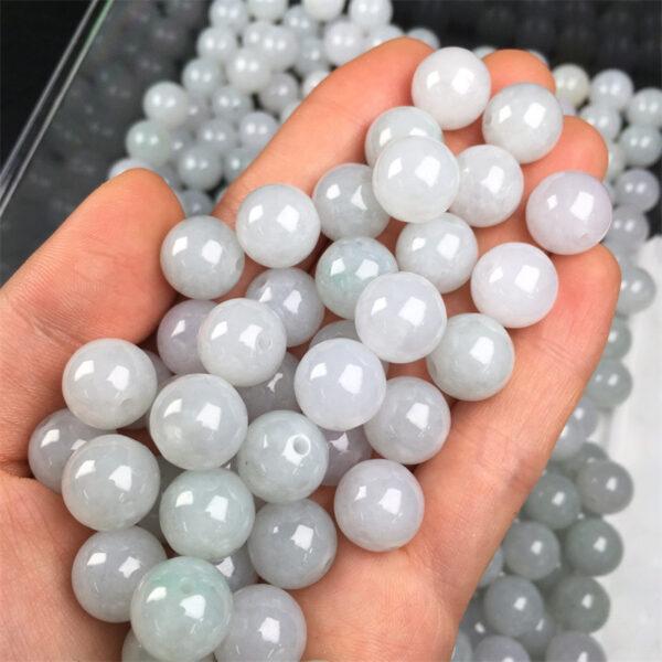 2 pcs / 5 pcs 12 mm round shape genuine natural icy jadeite bead, jade bead - Image 2
