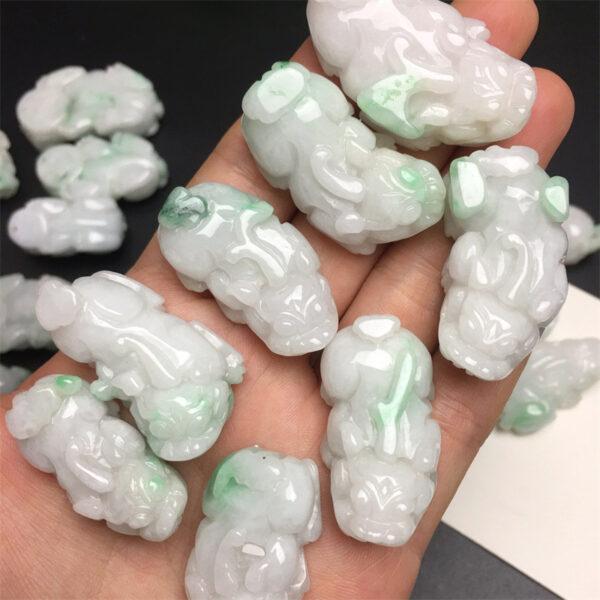 nice Pixiu beast shape genuine natural jadeite charm, jade charm, jadeite pendant - Image 2