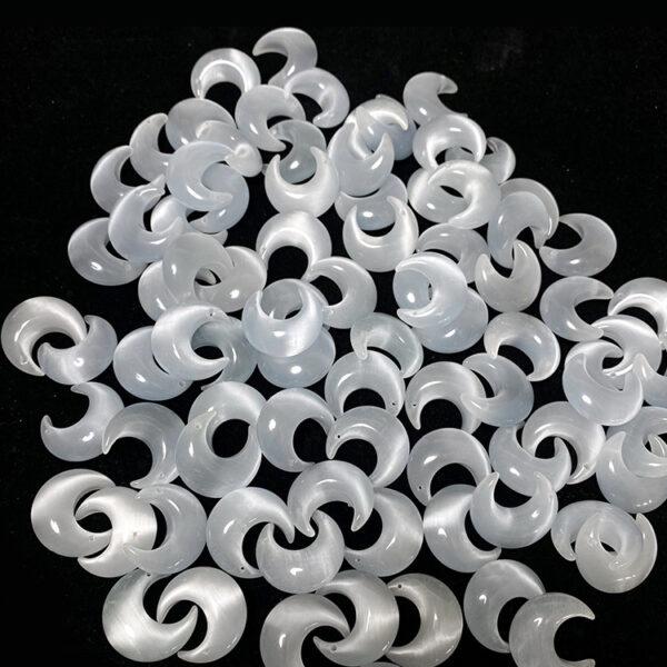 5 pcs / 10 pcs moon shape high quality natural selenite charm - Image 2