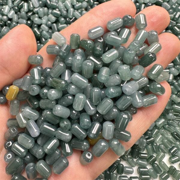 50 pcs / 100 pcs tube shape genuine natural icy blue jadeite bead, jade bead - Image 9